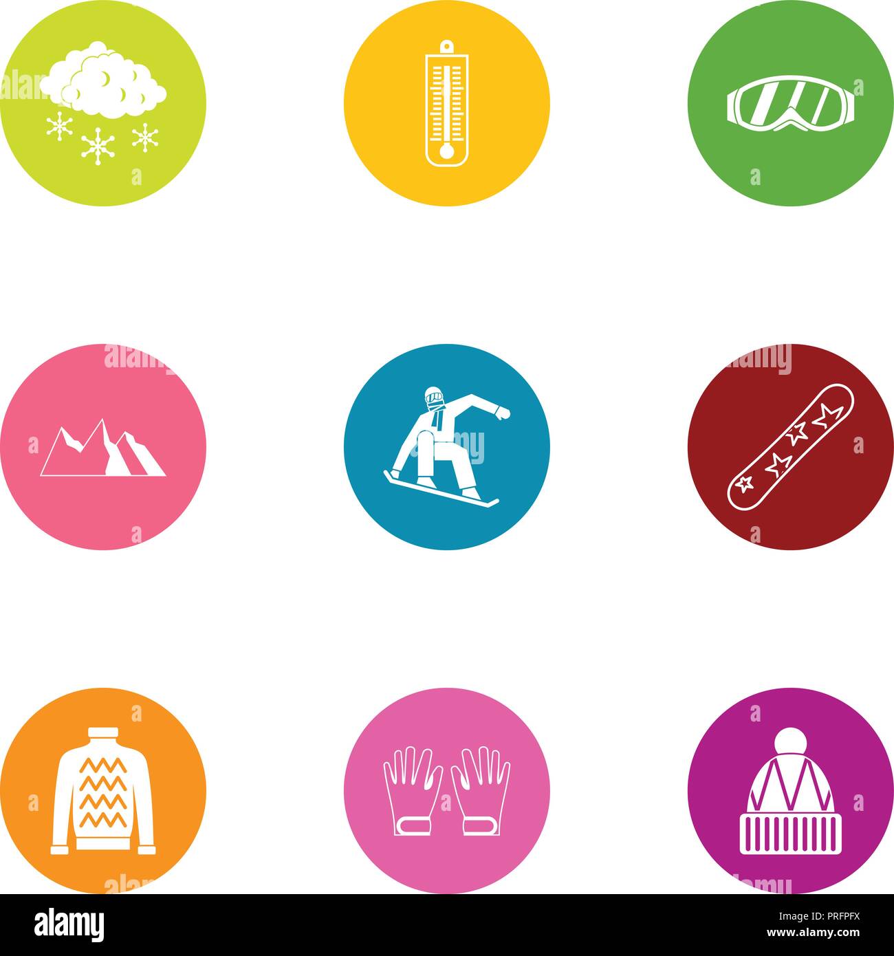 Highland icons set, flat style Stock Vector Image & Art - Alamy
