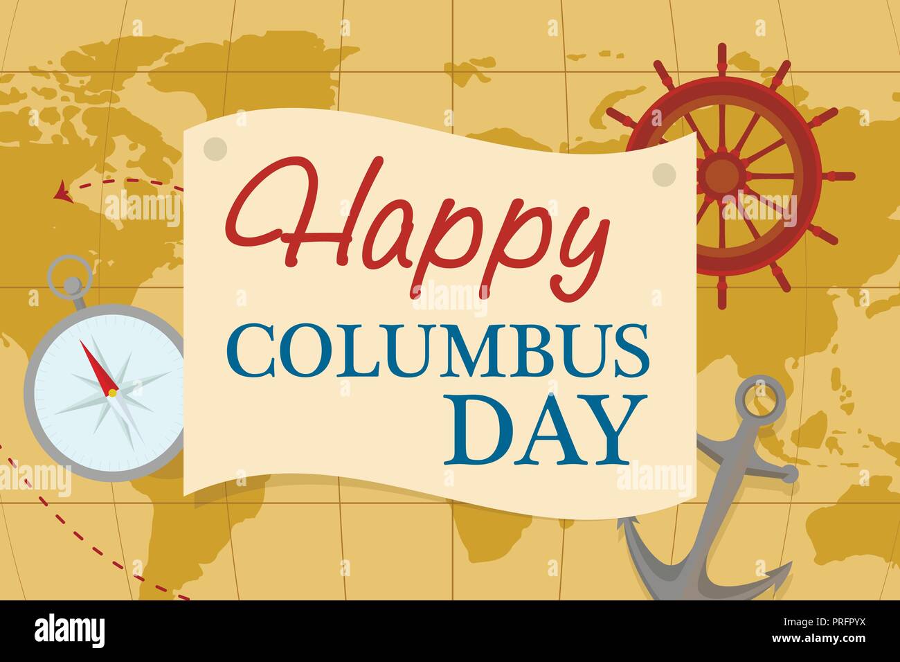 World map columbus day concept background, flat style Stock Vector Image &amp; Art - Alamy