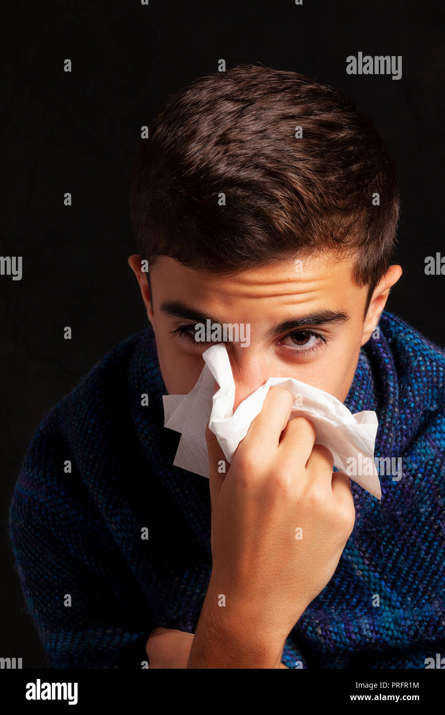 guy who blows his nose Stock Photo Alamy