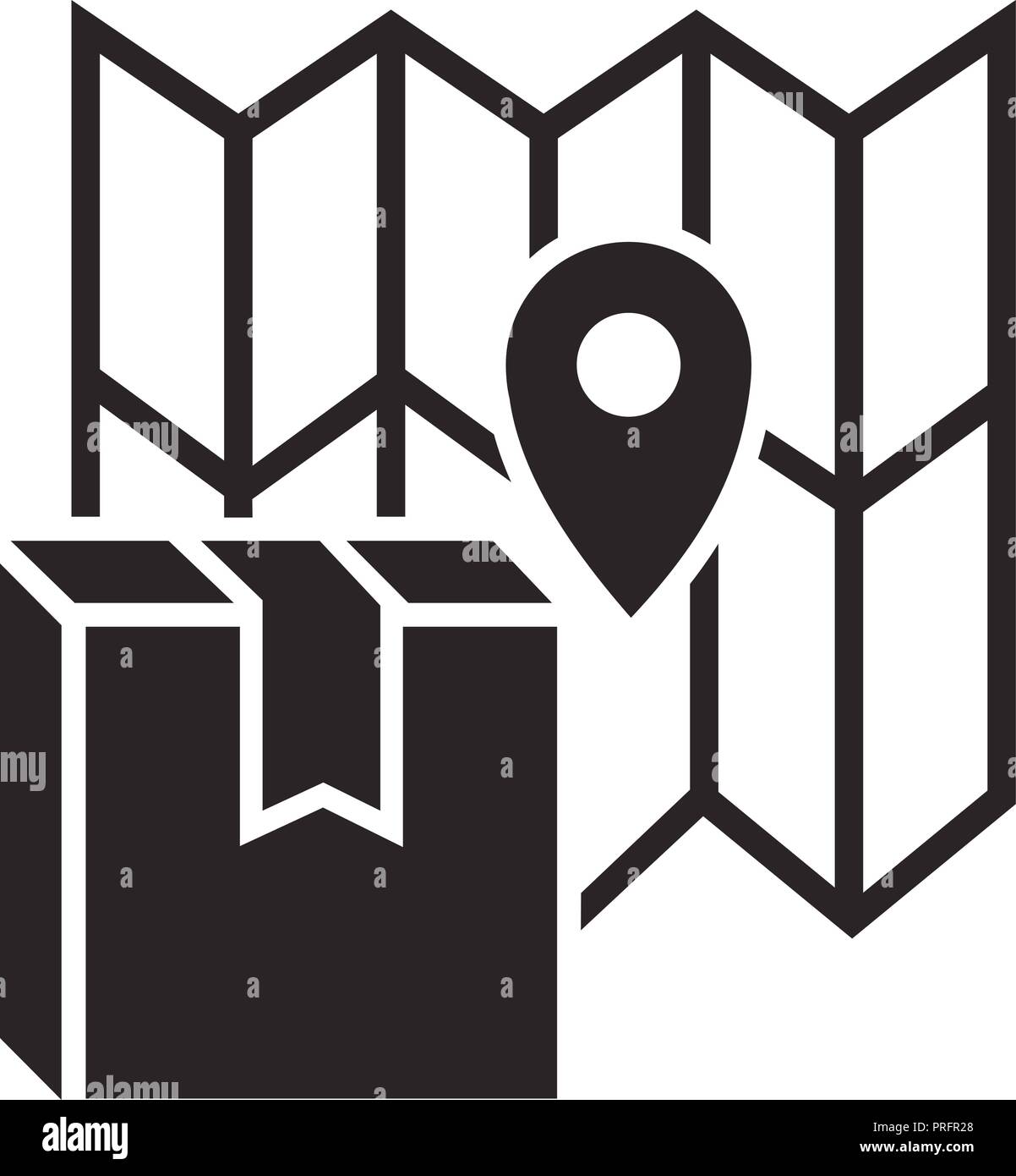 Gps tracking delivery box icon, simple style Stock Vector Image & Art ...