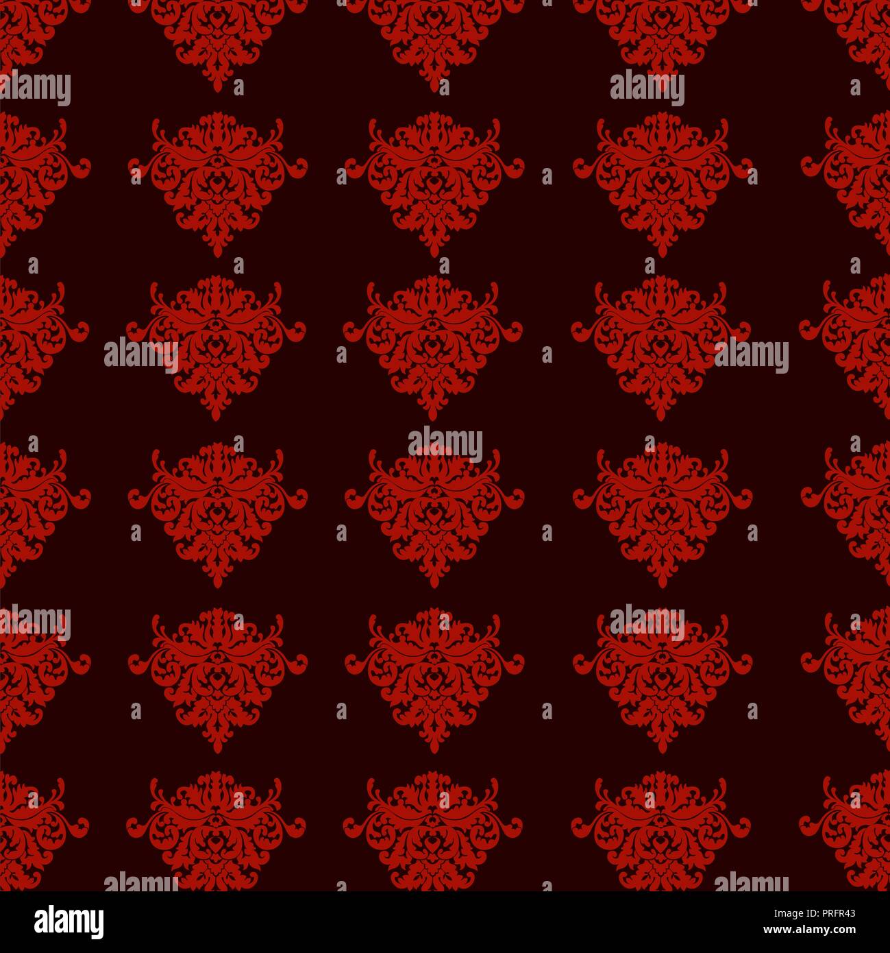 seamless luxury ornamental background. Red Damask seamless floral
