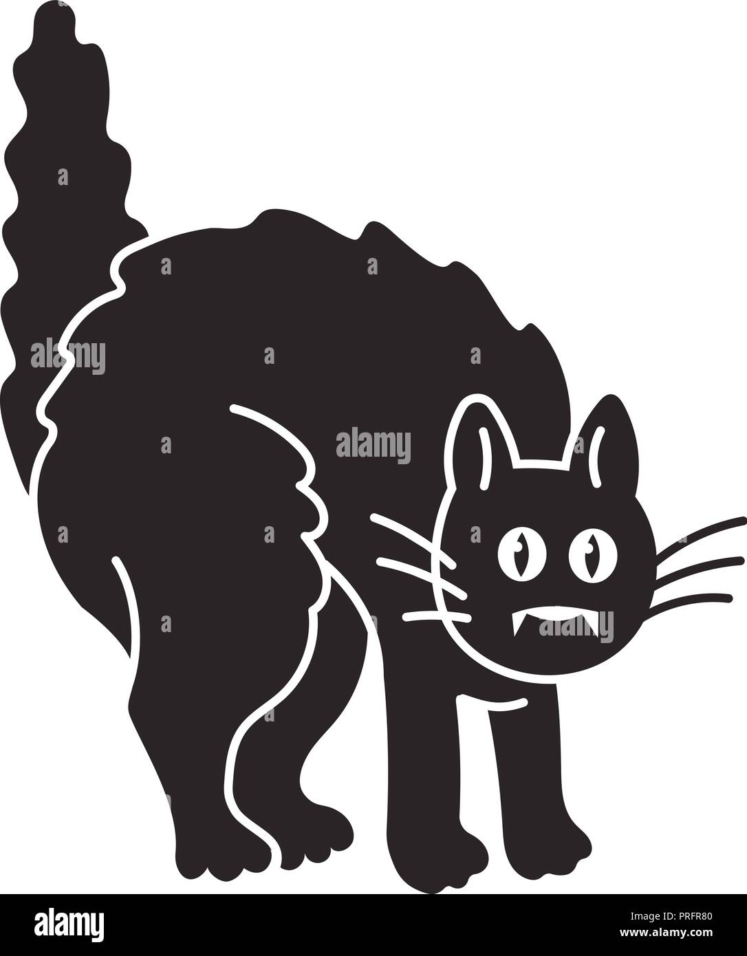 Black cat, halloween icon. Vector illustration, flat design Stock Vector  Image & Art - Alamy