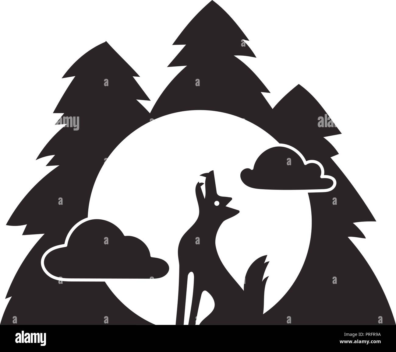 Wolf forest howl icon, simple style Stock Vector Image & Art - Alamy