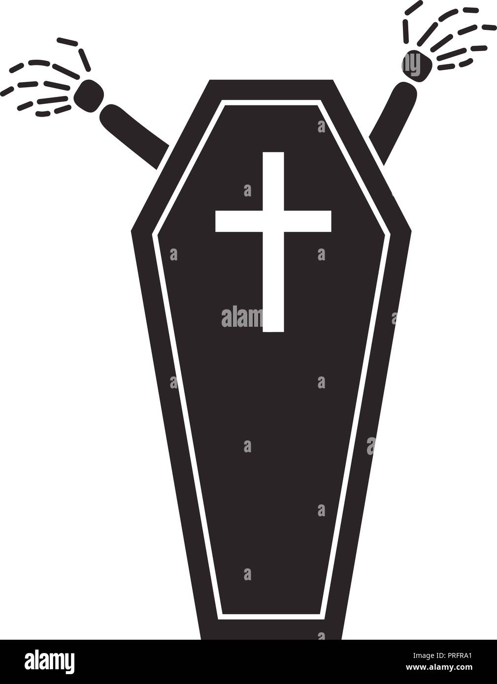 Halloween coffin icon, simple style Stock Vector