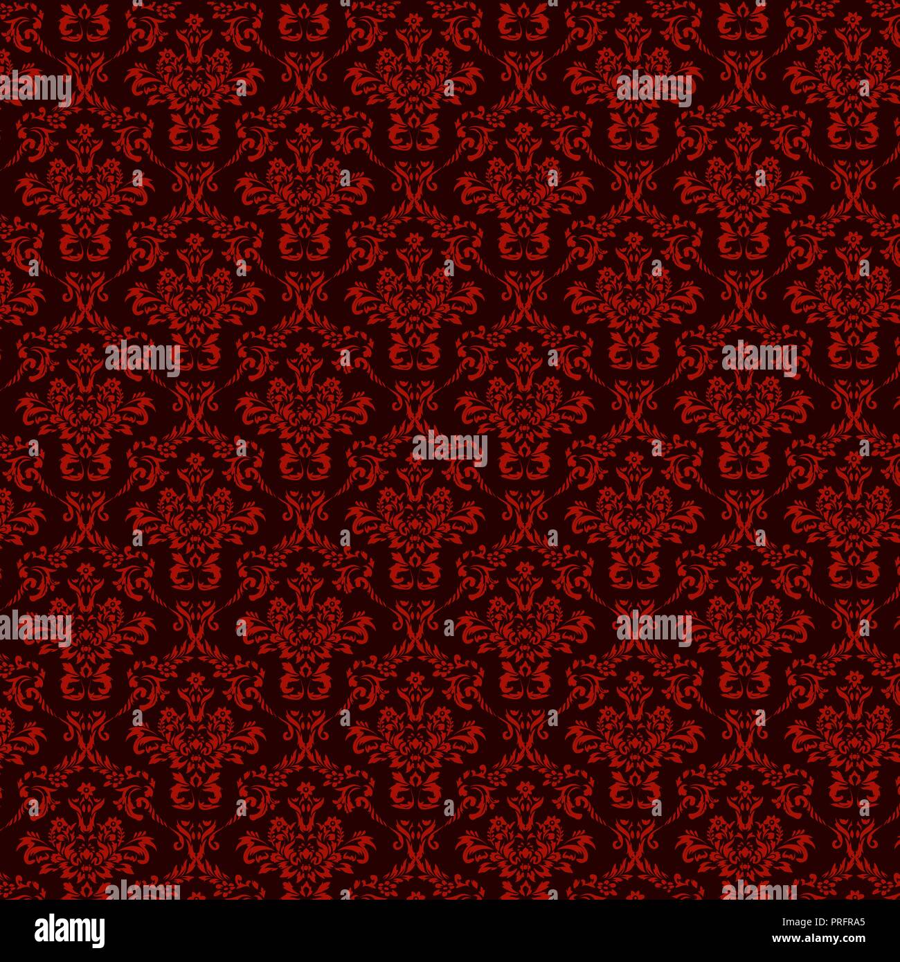 luxury ornamental background. Red Damask floral pattern. Royal ...