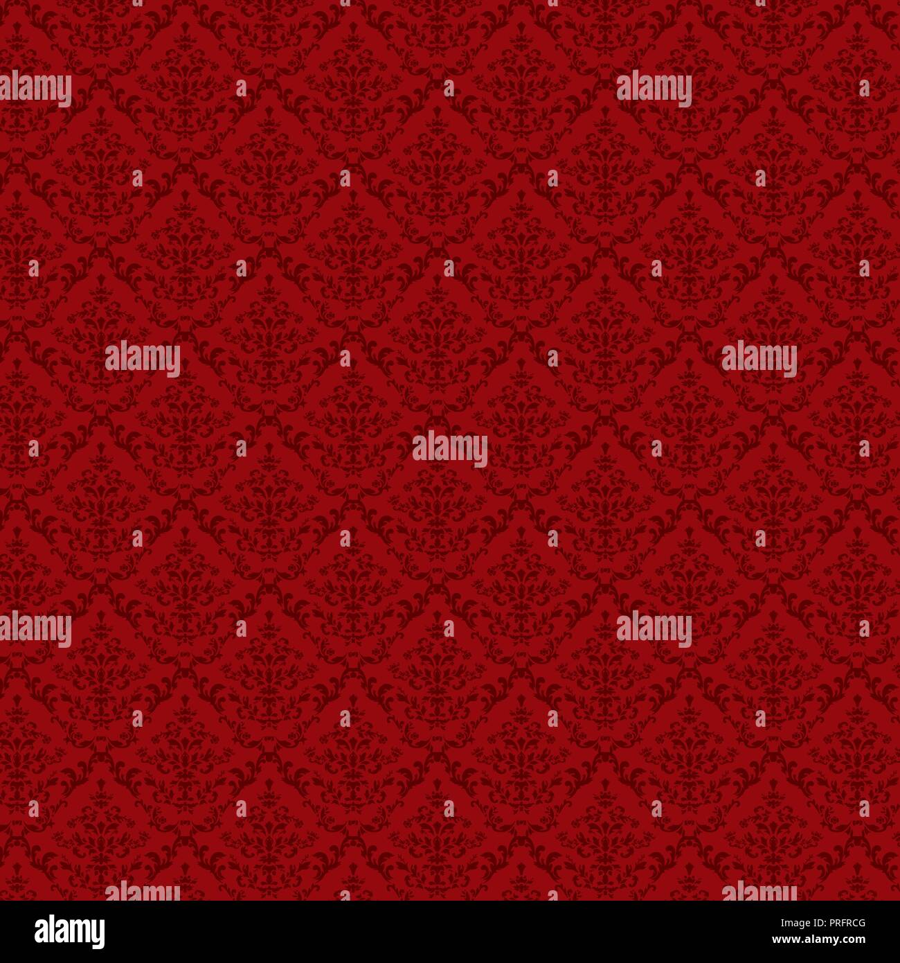 luxury ornamental background. Red Damask floral pattern. Royal ...