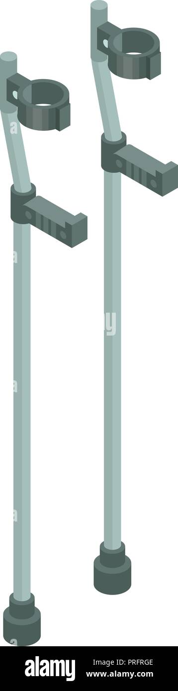 Crutches icon, isometric style Stock Vector