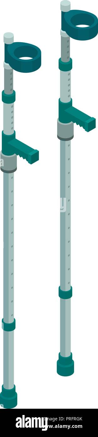 Elbow crutches icon, isometric style Stock Vector