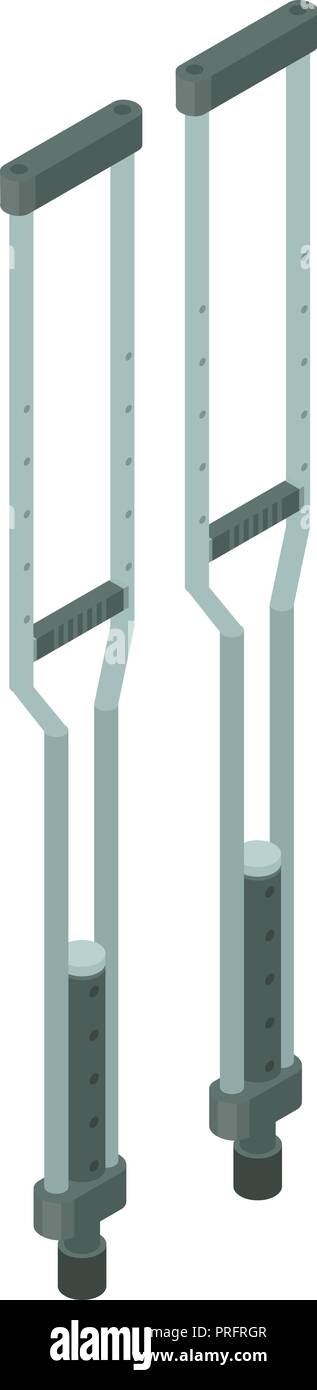 Medical crutches icon, isometric style Stock Vector