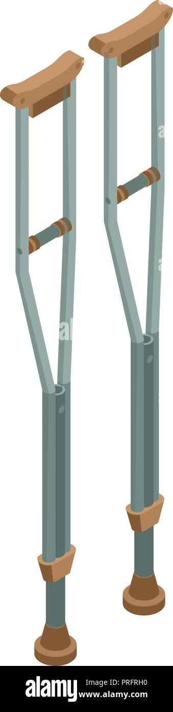 Physical crutches icon, isometric style Stock Vector