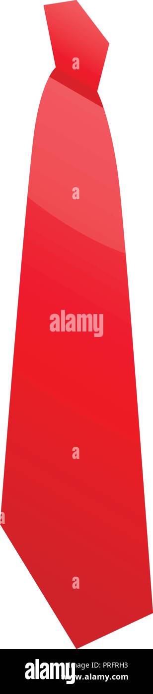 Red necktie icon, isometric style Stock Vector