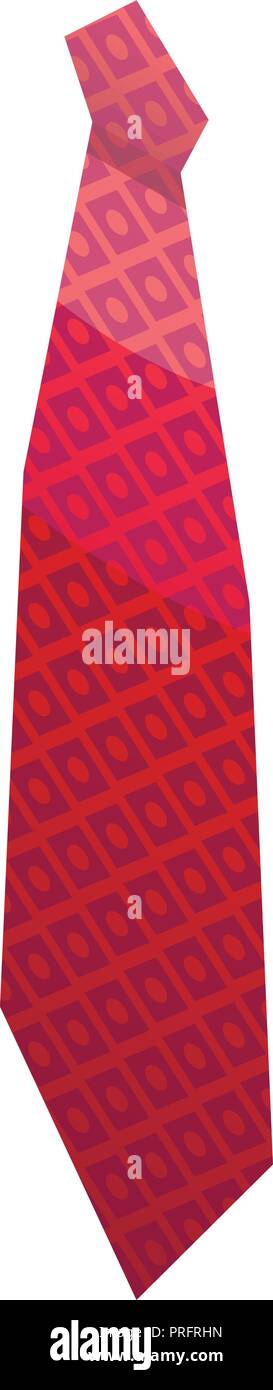 Red elegant tie icon, isometric style Stock Vector