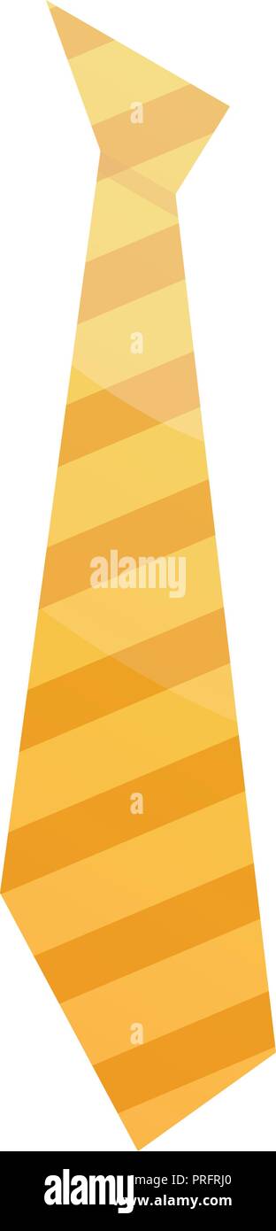 Striped yellow tie icon, isometric style Stock Vector