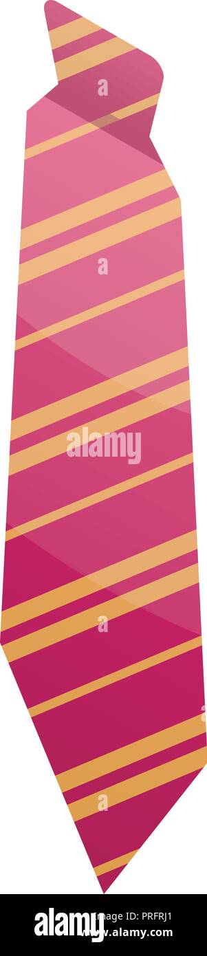 Pink striped tie icon, isometric style Stock Vector