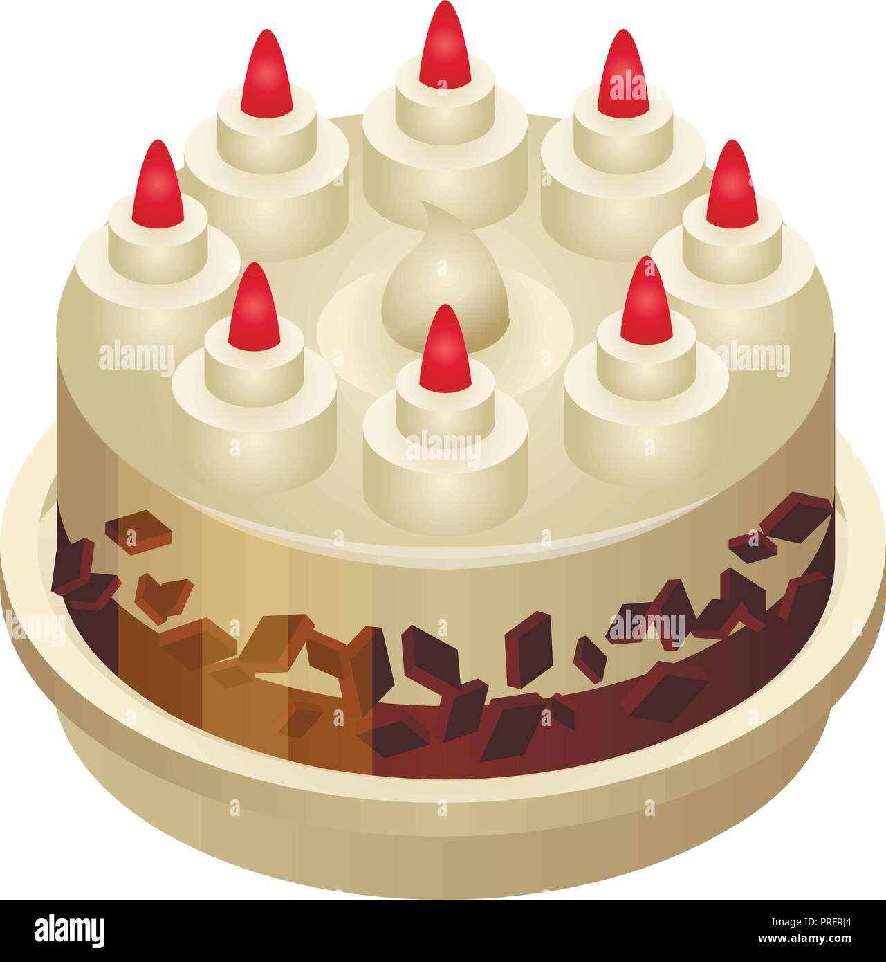 Birthday cake icon, isometric style Stock Vector