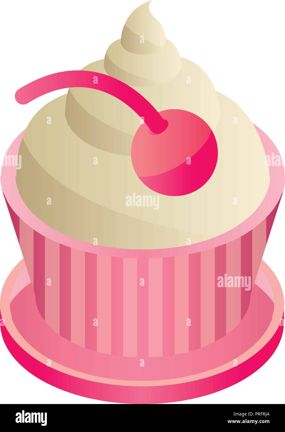 Cupcake icon, isometric style Stock Vector