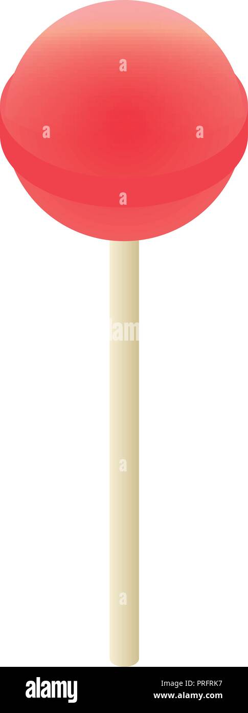 Red lollipop icon, isometric style Stock Vector