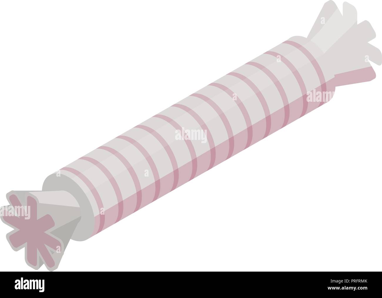 Long white bonbon icon, isometric style Stock Vector