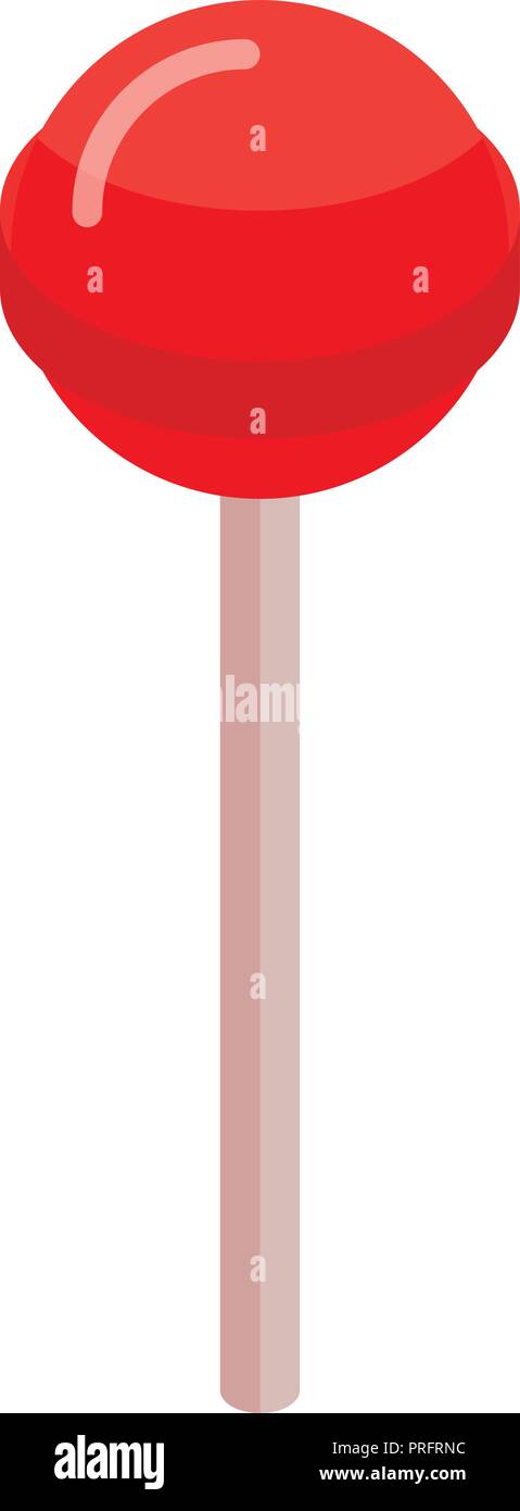 Red sweet lollipop icon, isometric style Stock Vector