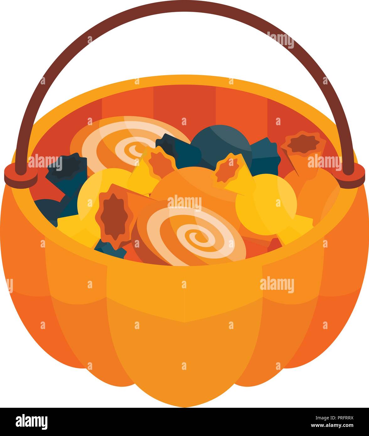 Halloween candy basket icon, isometric style Stock Vector