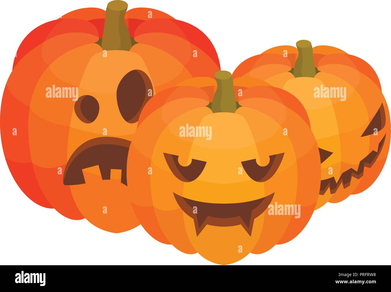 Halloween pumpkins icon, isometric style Stock Vector