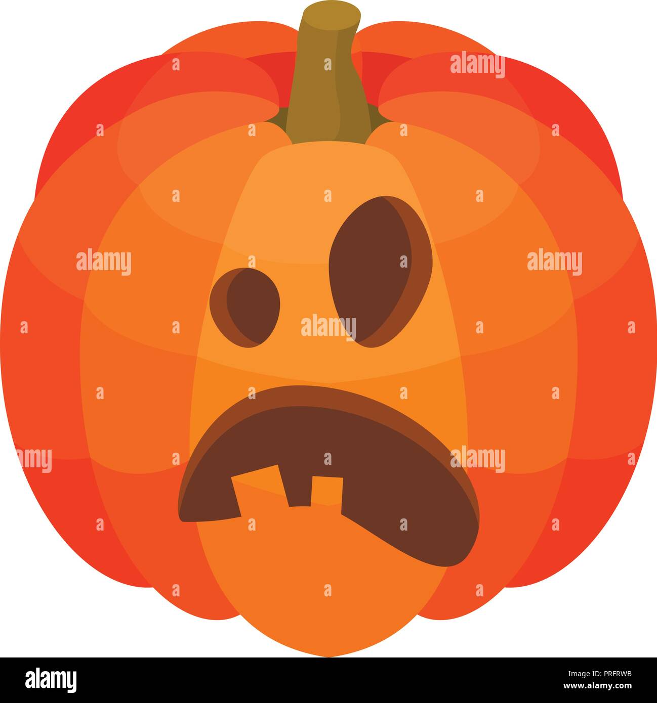 Wow pumpkin face icon, isometric style Stock Vector