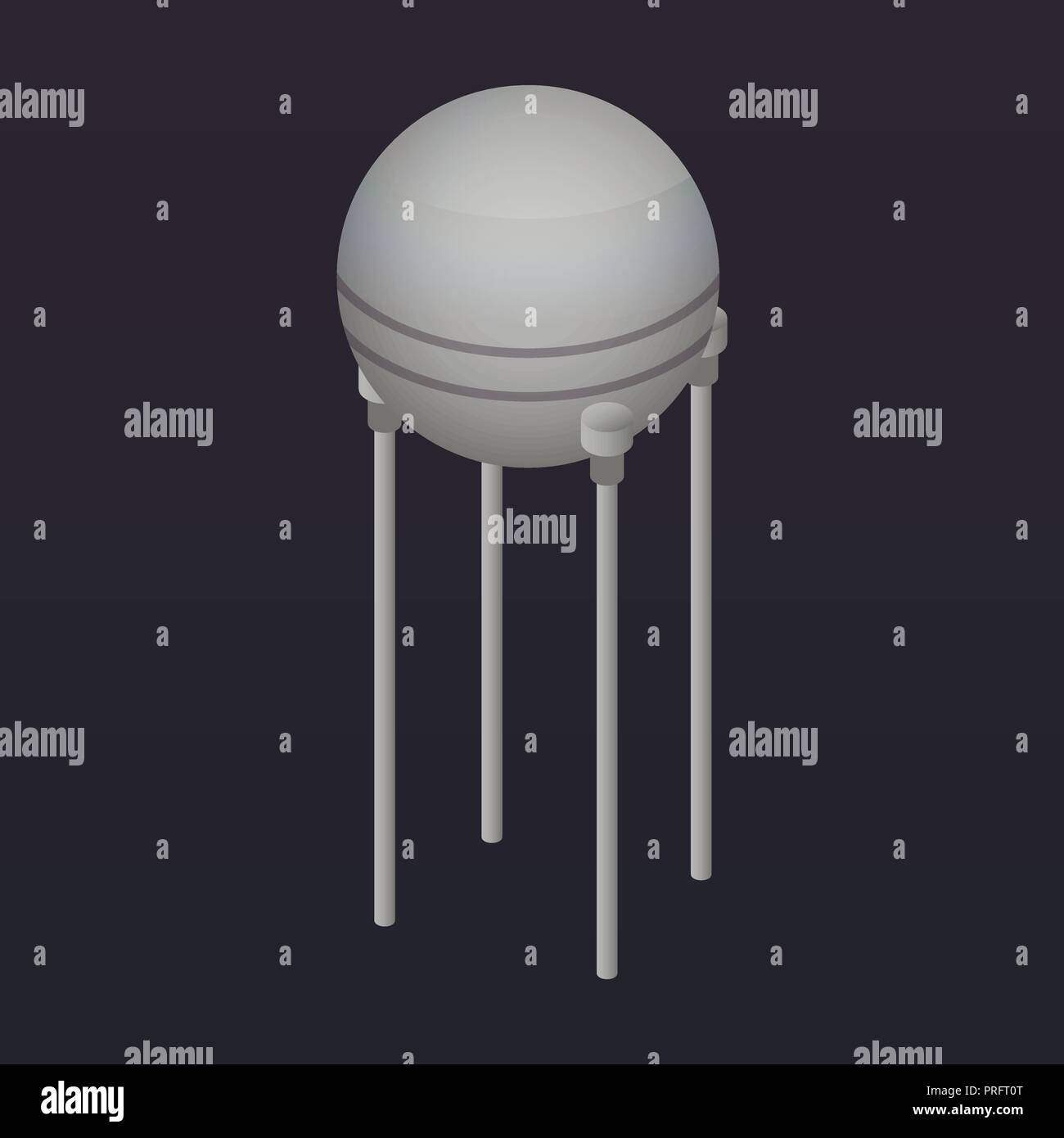 Orbital satellite icon, isometric style Stock Vector
