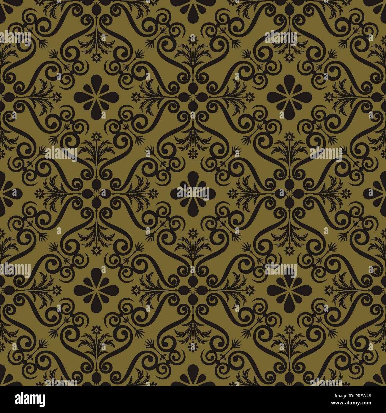 luxury ornamental background. Gold Damask floral pattern. Royal ...