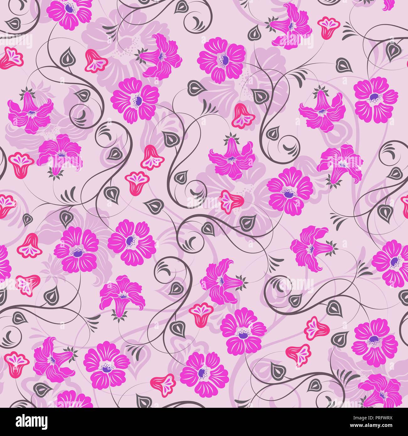 Seamless purple floral wallpaper Stock Vector Image & Art - Alamy