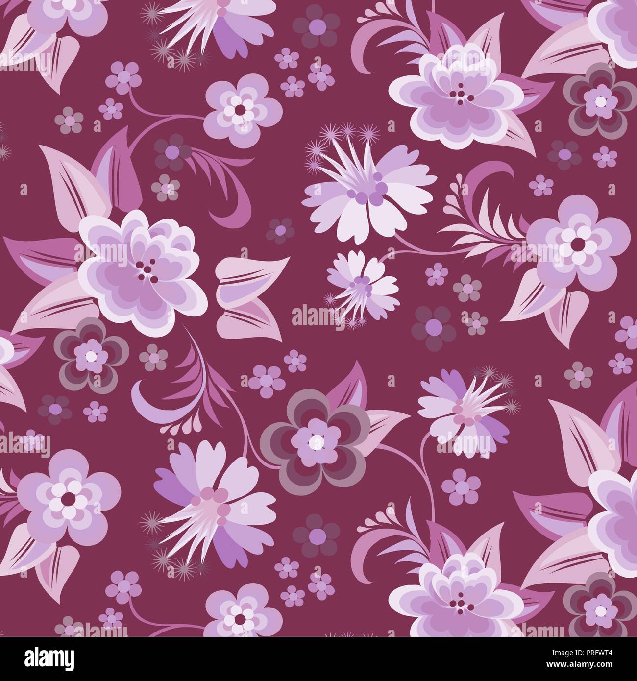 Seamless luxury purple floral wallpaper hires stock photography and