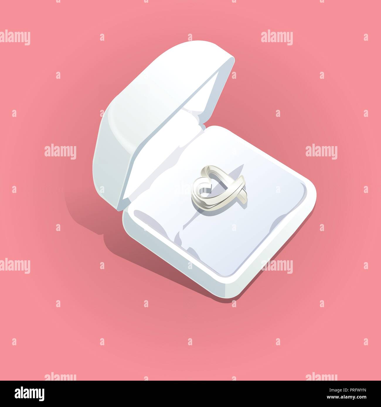 Rings and boxes Close up Isolated on White Background Stock Vector