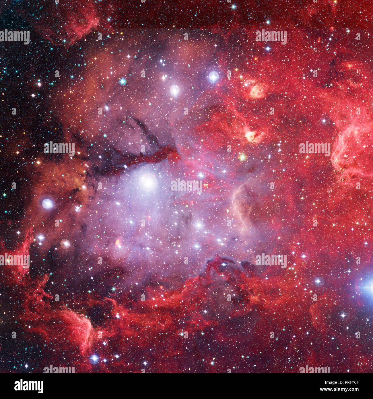 Fiery Nebula in outer space. Elements of this Image Furnished By NASA. Stock Photo