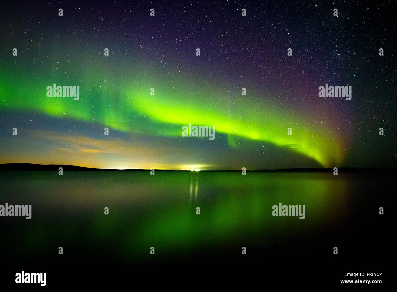 Beautiful Northern Lights (polar lights, aurora borealis) in September