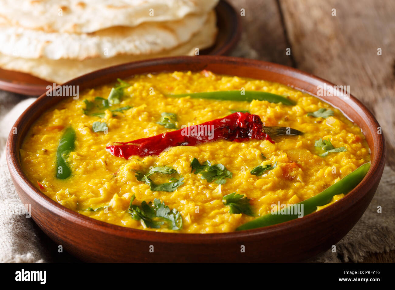 Dal Tadka Traditional Indian Food Made Of Yellow Lentil With