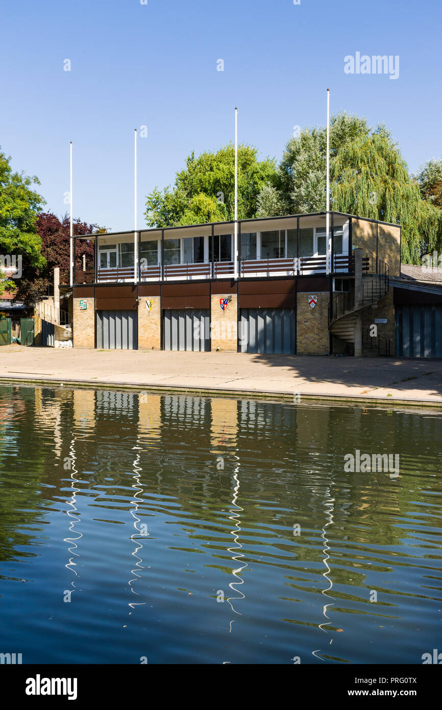 Exterior of Corpus Christi Boat Club by the river Cam on a sunny Summer day, Cambridge, UK Stock Photo