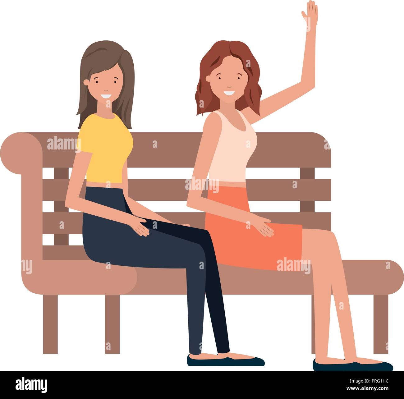 women sitting in park chair avatar character Stock Vector Image & Art ...