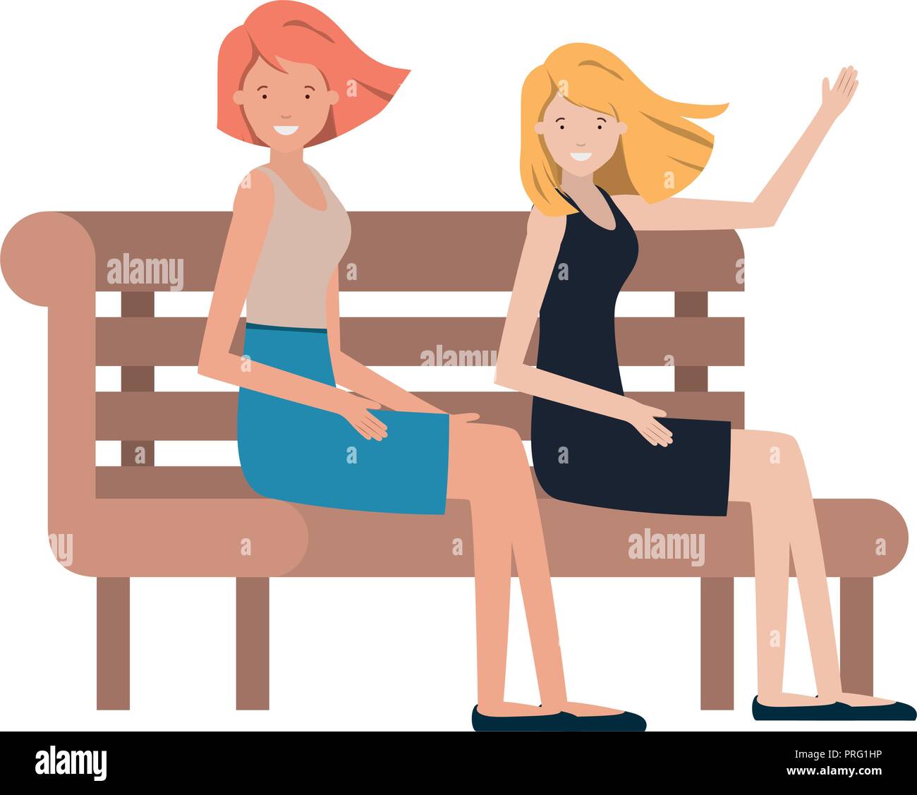 women sitting in park chair avatar character Stock Vector Image & Art ...