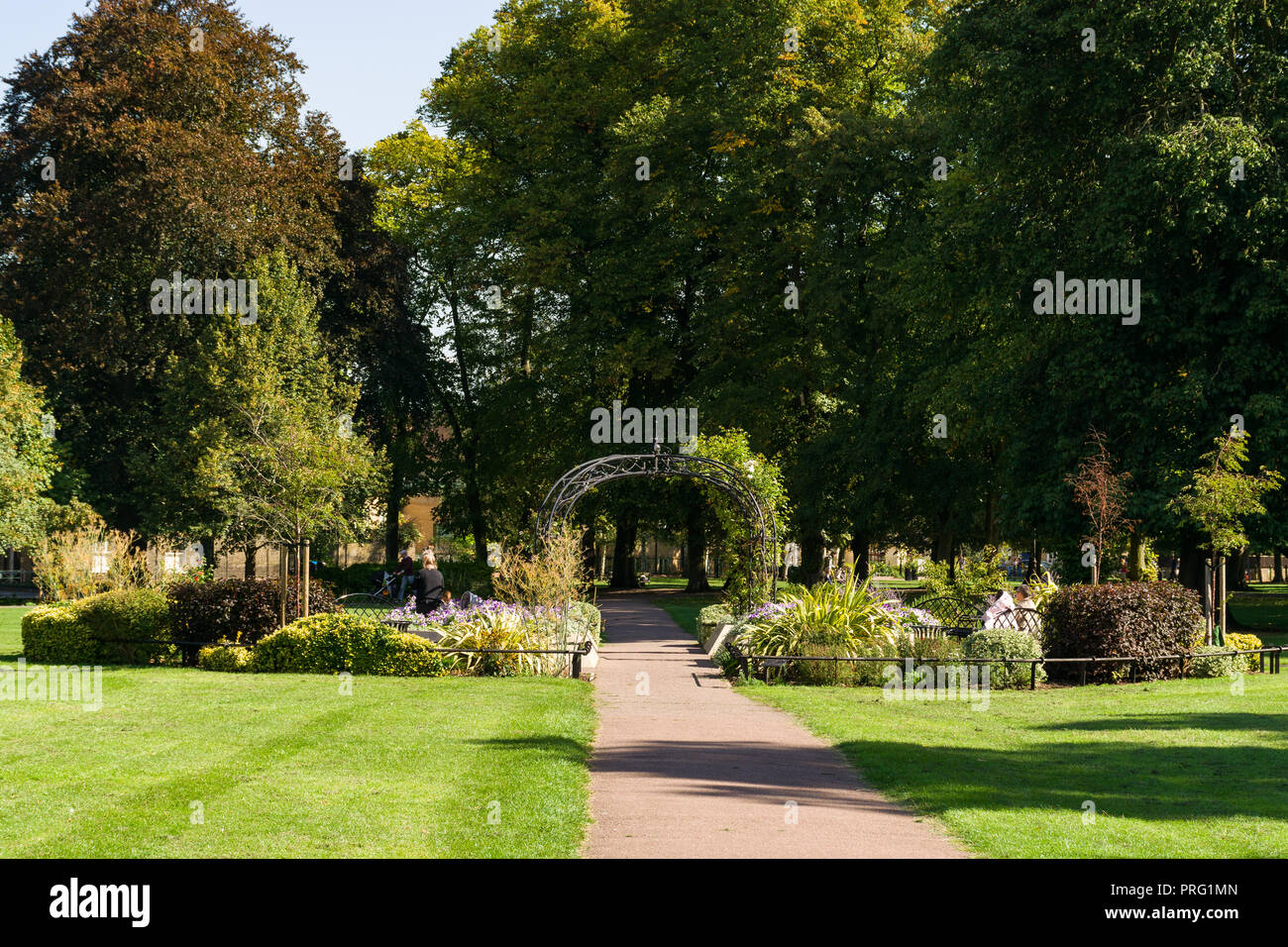The Princess Diana memorial garden in Christ's Pieces on a sunny Summer day, Cambridge, UK Stock Photo