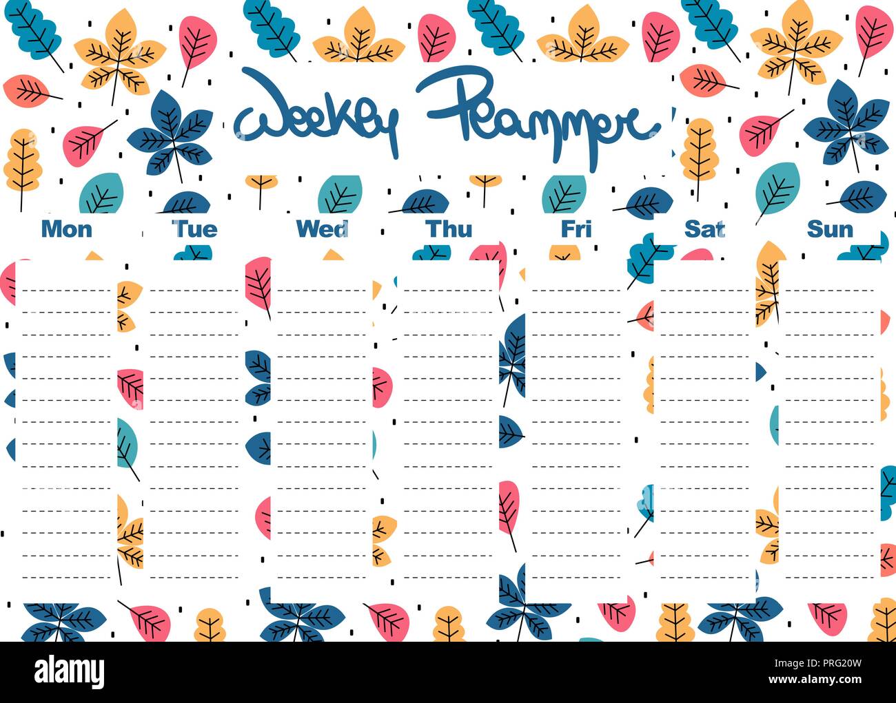 Weekly planner template and to do list with different cute cats Stock  Vector Image & Art - Alamy