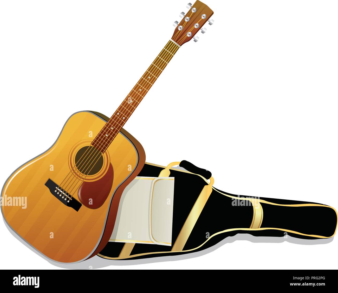 Acoustic guitars isolated on white background. Vector illustration Stock Vector