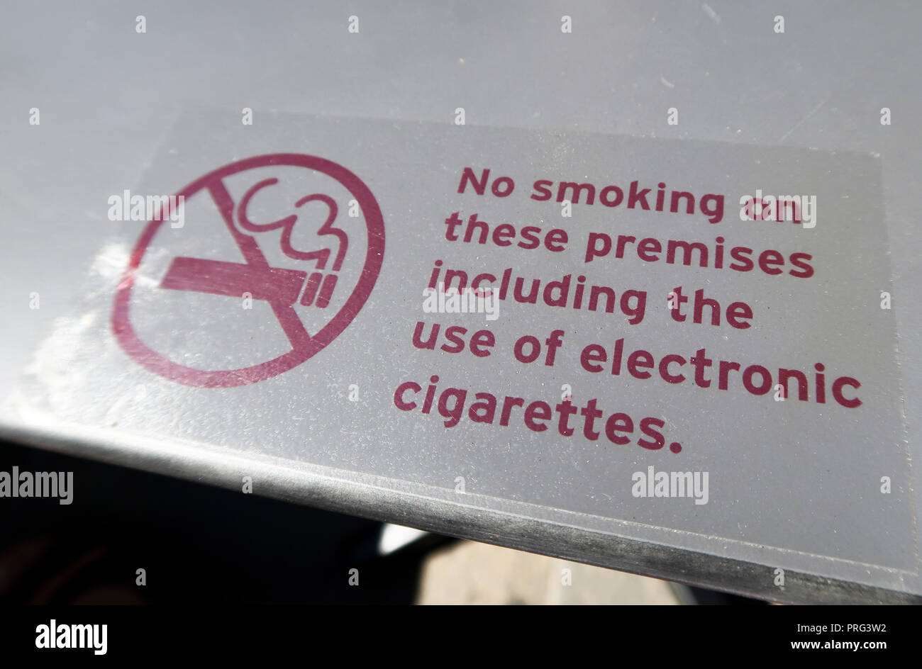 No smoking sign for cigarettes and electronic cigarettes Stock Photo