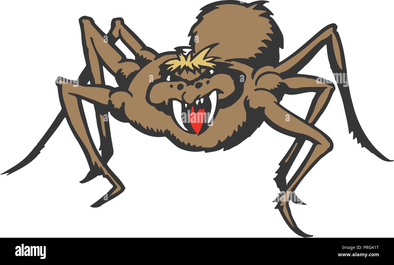 Monster spider cartoon. animal character illustration Stock Vector