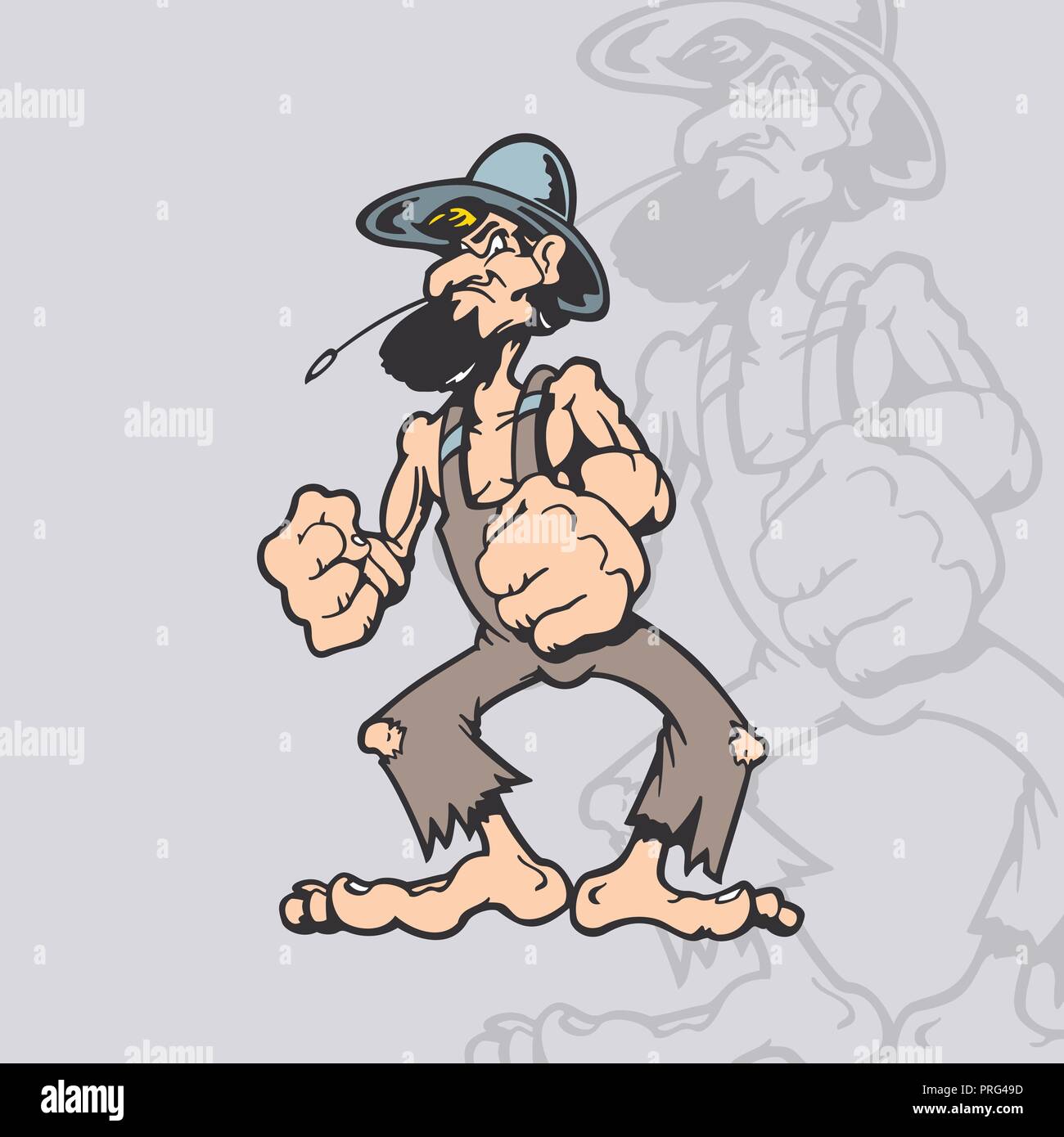 homeless cartoon character. cartoon character Vector Illustration. Stock Vector