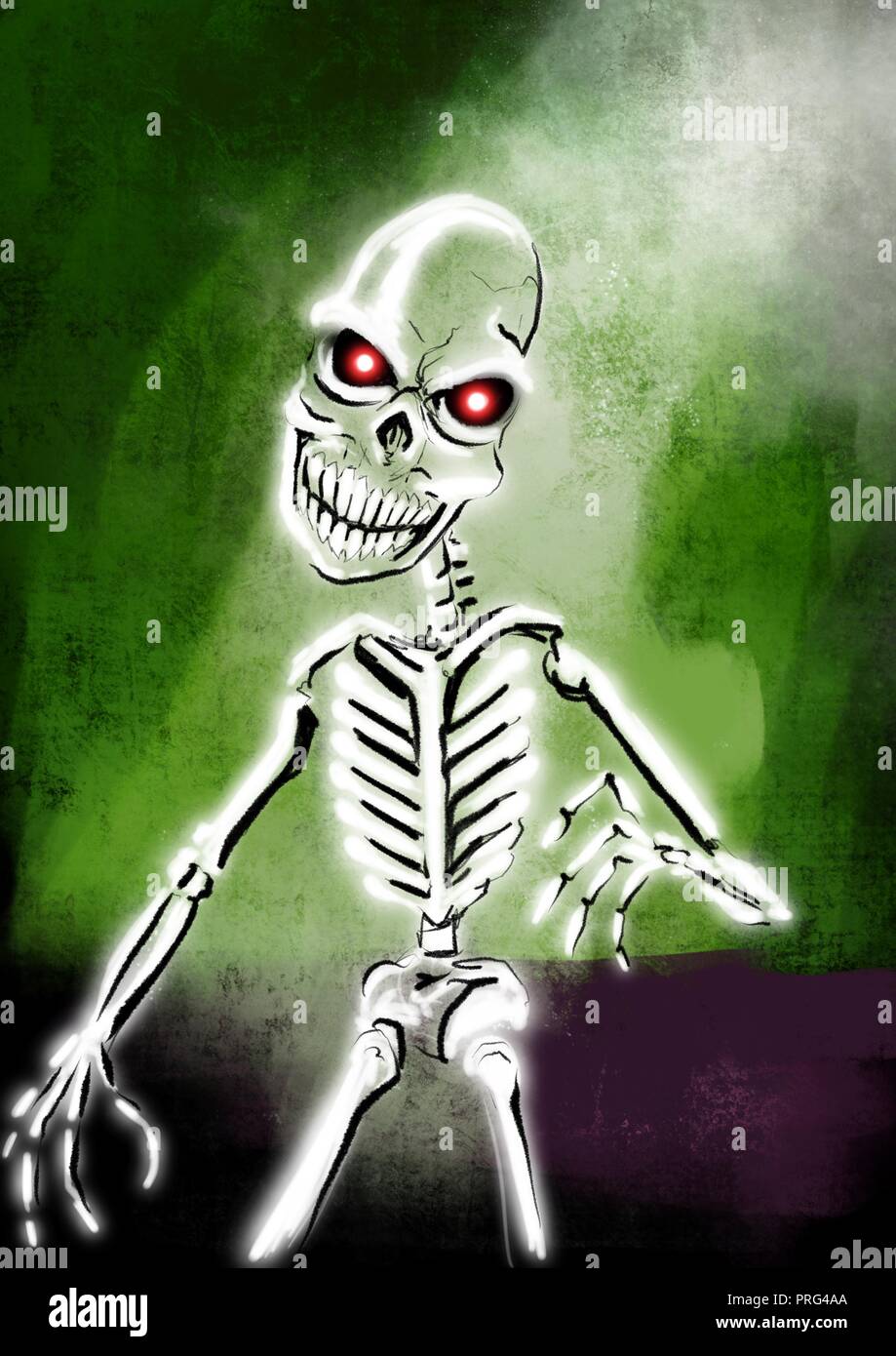 halloween skeleton illustration Stock Photo