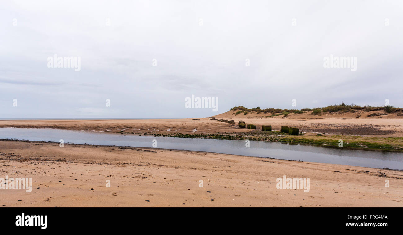 Pathway down to the the beach  at Alnmouth,England,UK Stock Photo