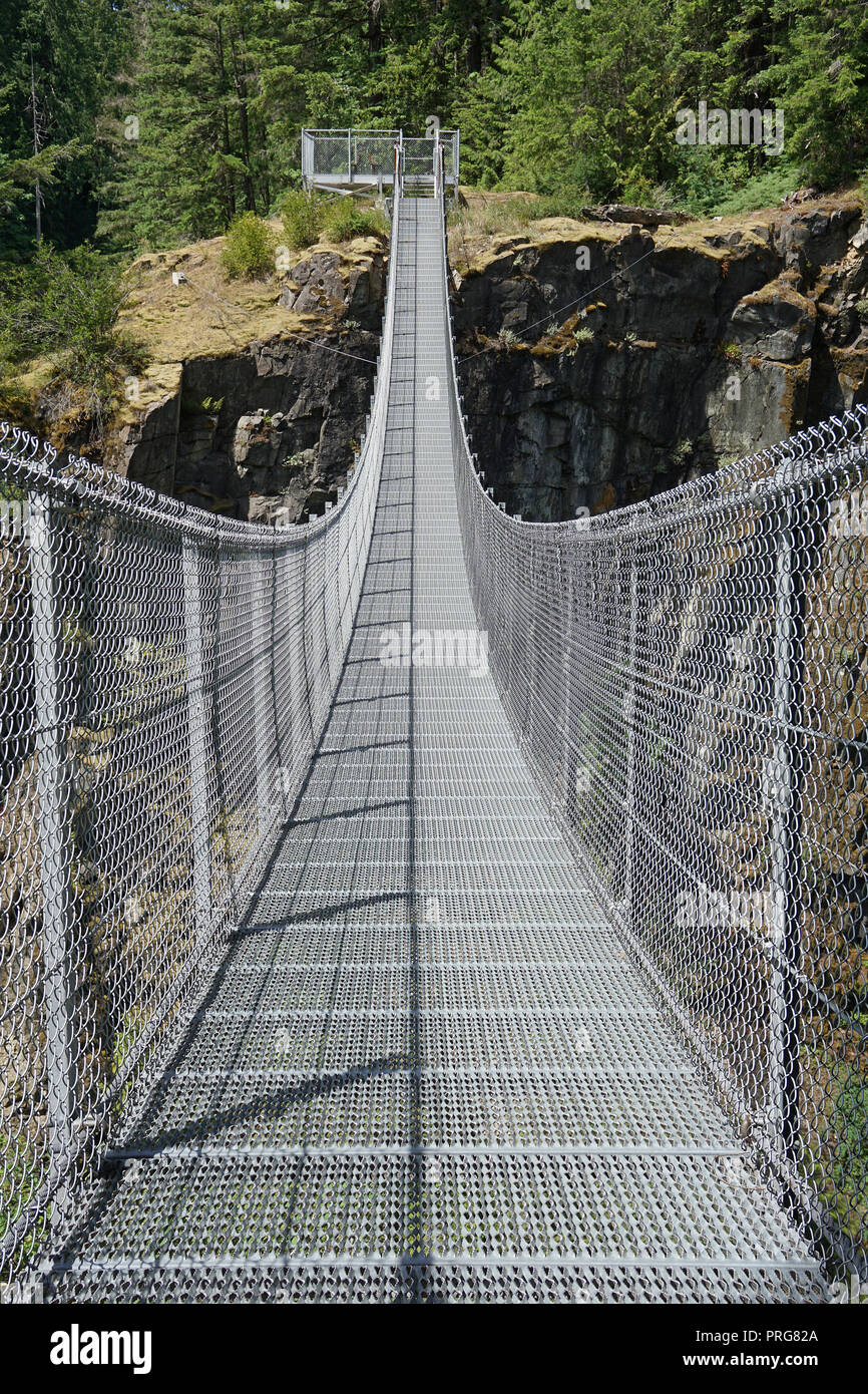Elk Falls suspension bridge, Vancouver Island, Canada Stock Photo Alamy