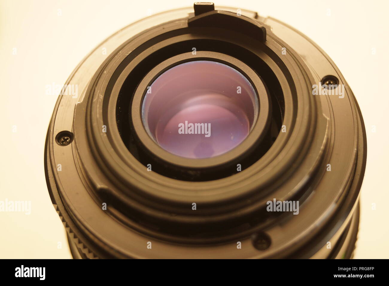 Lens for analogue camera bayonet German Lens backside Stock Photo