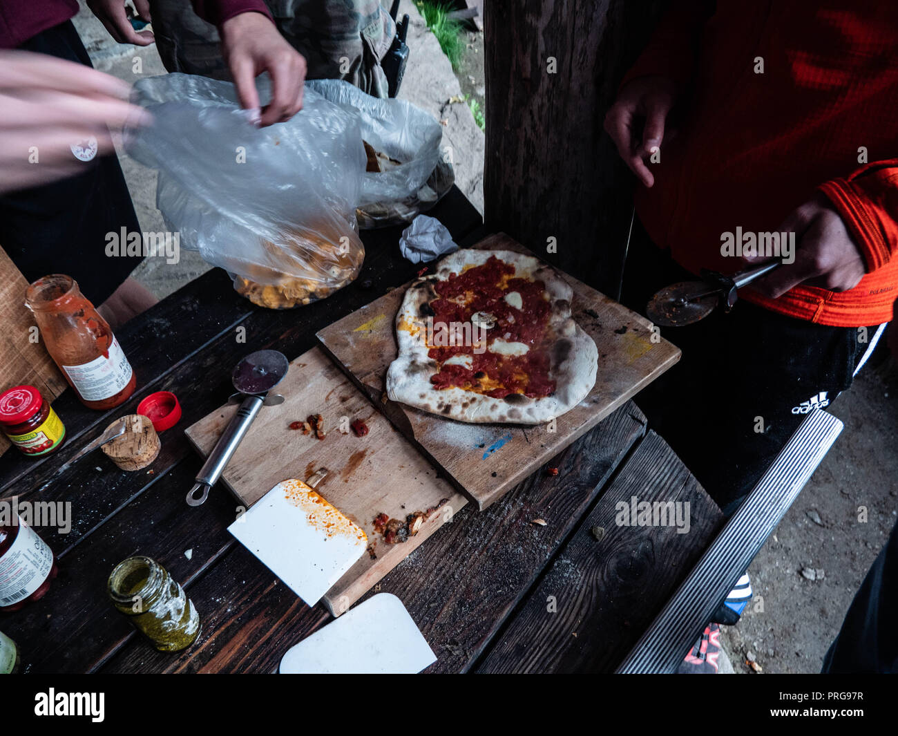 rustical stone oven Pizza Stock Photo