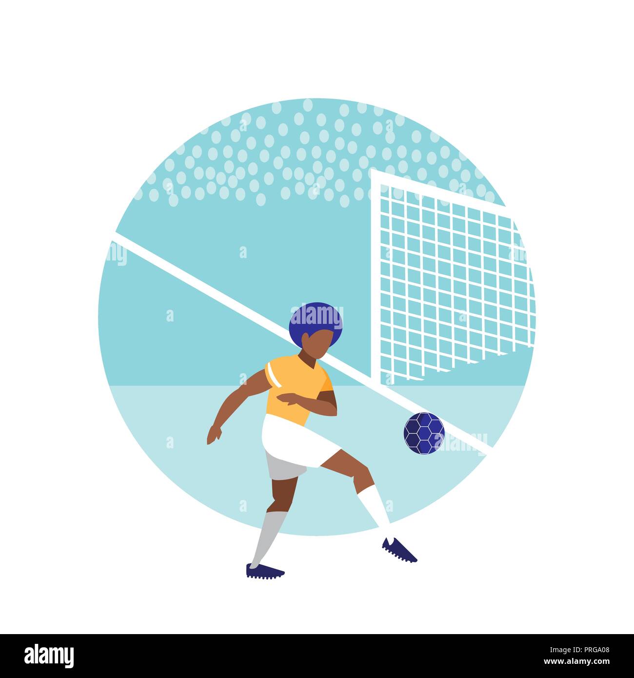 young man practicing football isolated icon vector illustration design ...