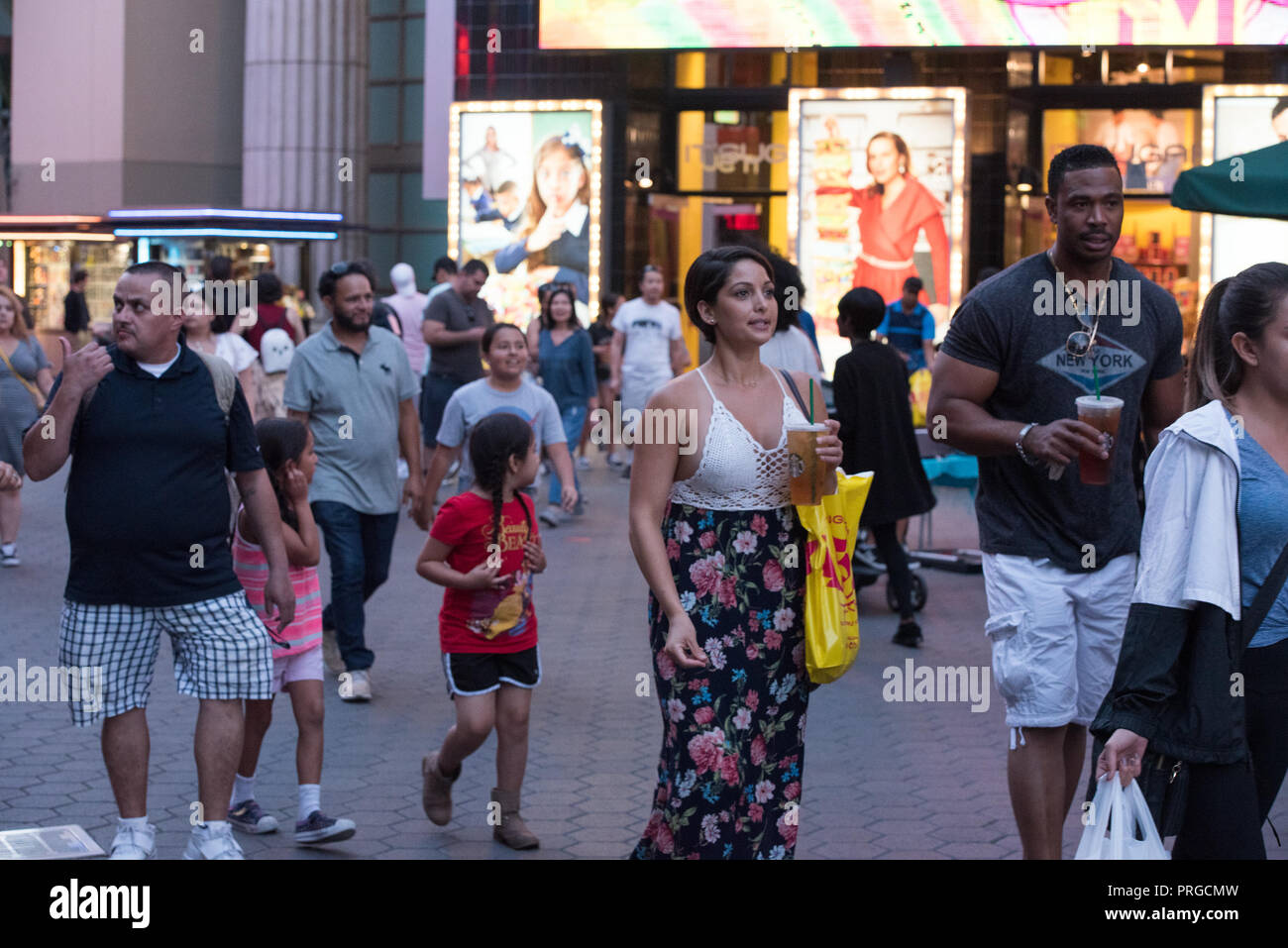LOS ANGELES,CA - 9/9/2018: Universal city walk crowded with tourists and visitors . Stock Photo